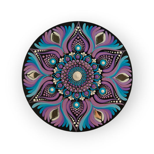 Original Hand-painted Dot Mandala Painting | 8-Inch Boho Decor