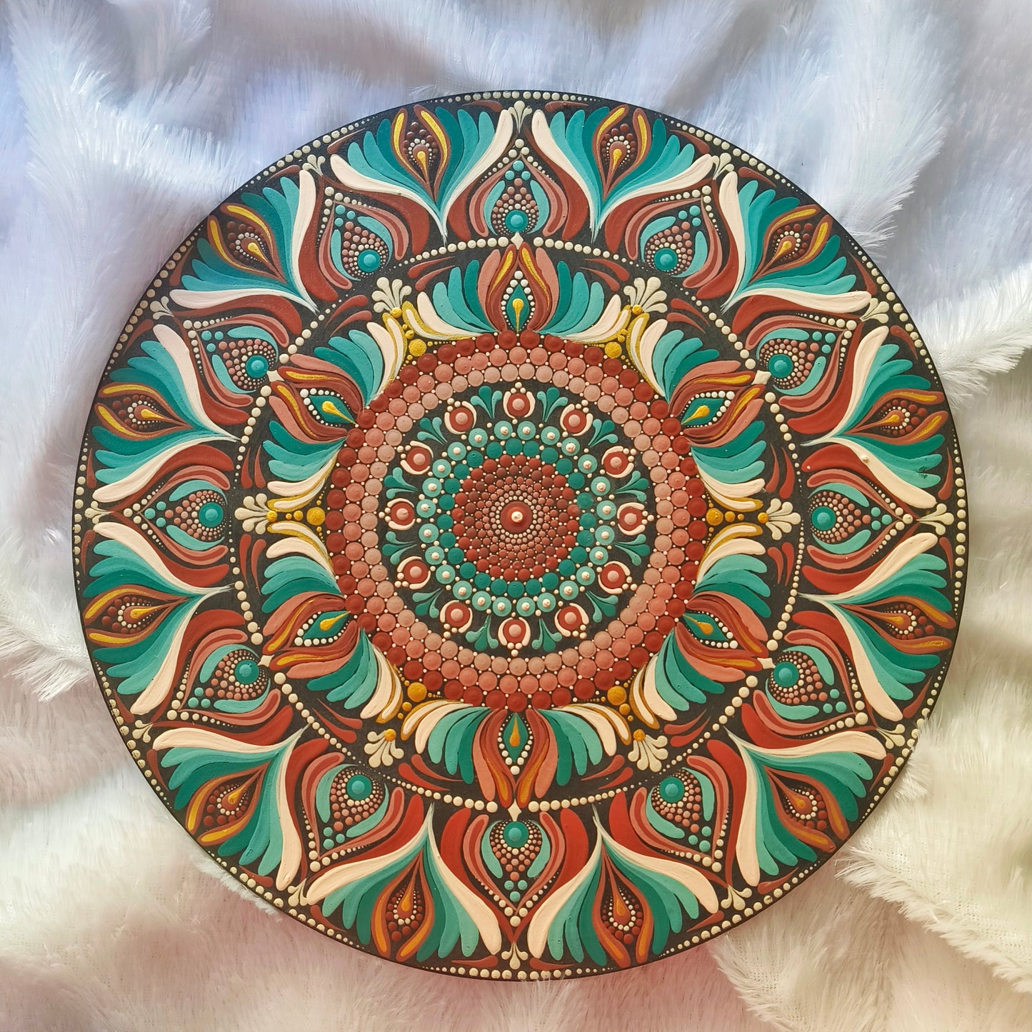 12" Hand-painted Mandala Dot Art Wall Hanging