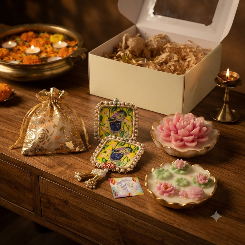 Diwali Gift Hamper, Luxury Urli Candle, Shubh Labh Wall Hanging, Handcrafted Festive Decor Box, Indian Housewarming & Return Gift
