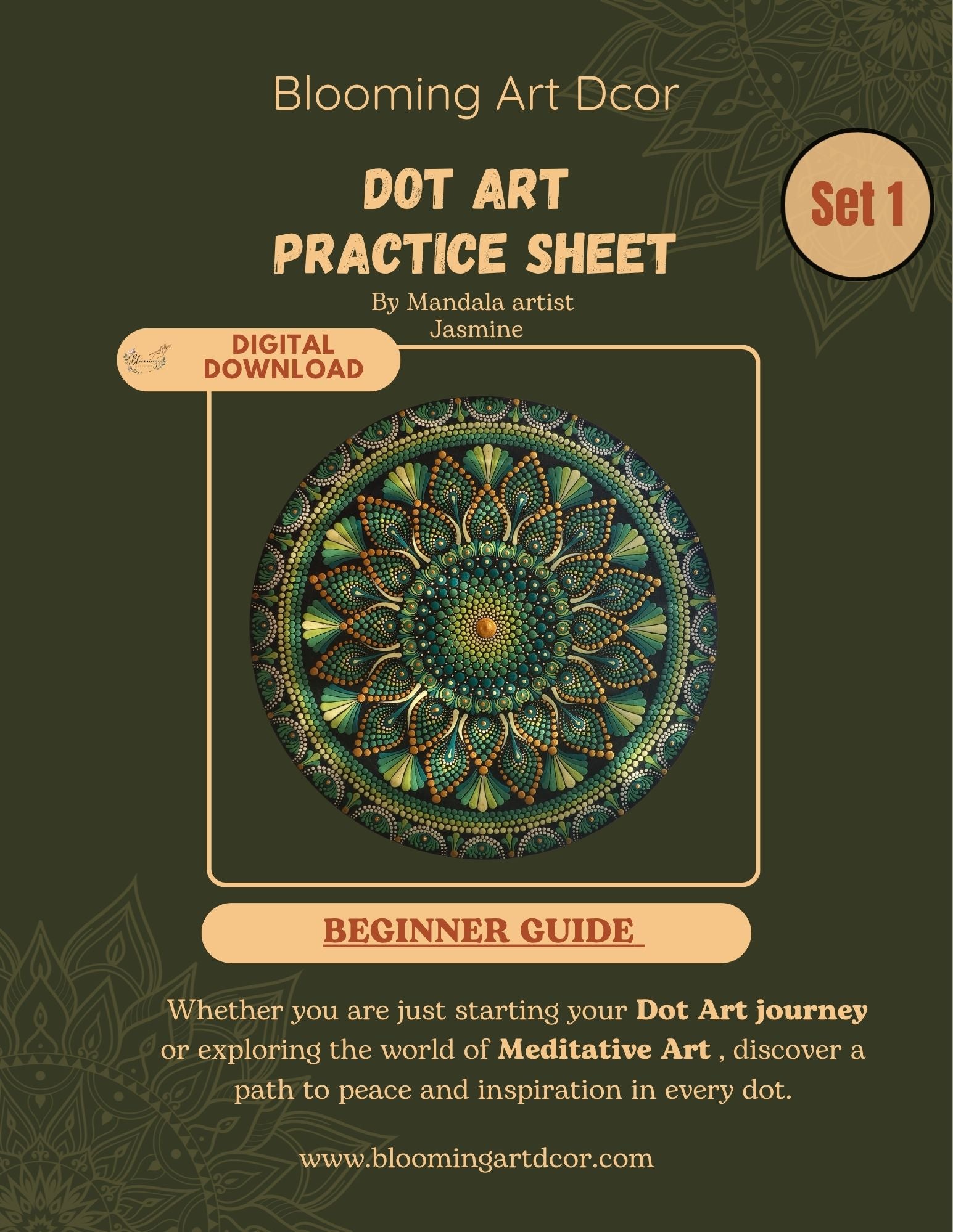 Dot Art Practice Book | Mandala Art Workbook | Mindfulness Creative Guide | Beginner Dotting Patterns | Digital Download