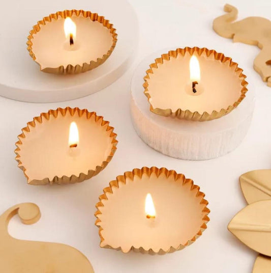 Hand-crafted Diya Candle Set – Diwali Home Decor, Urli Style