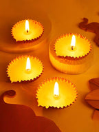 Diya Candle Set of 4 – Diwali Home Decor, Urli Style