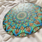 Original handpainted Mandala Dot art Painting 12" Round wood base | Wall art | | Home and living | Wall painting