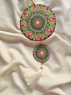 Original Hand-painted Mandala door/window Hanging with Tassels | round Dot painted meditative art | Zen Art | Unique Mandala window charm