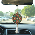 Hand-Painted Mandala Car Charm, Rear View Mirror Hanging charm