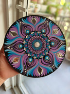 Original Hand-painted Dot Mandala Painting | 8-Inch Boho Decor
