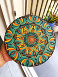 Original Hand-painted Hand-Painted Dot Mandala Art | 8 inch, Boho Tabletop Decor with Stand