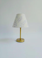 Hand-Painted Pastel Table Lamp, Brass Stand, Boho Home Decor