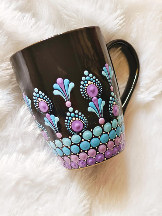 Personalized Dot Mandala Coffee Mug | Hand-Painted Ceramic Art