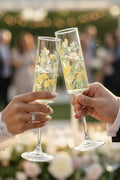 Hand-Painted Floral Champagne Flutes | Personalized Wedding Gift | Set of 2