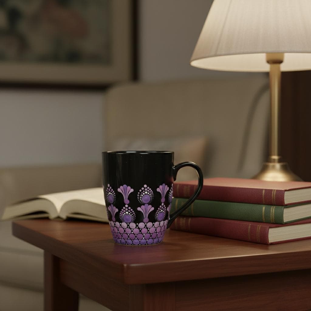 Personalized Dot Mandala Coffee Mug | Hand-Painted Ceramic Art