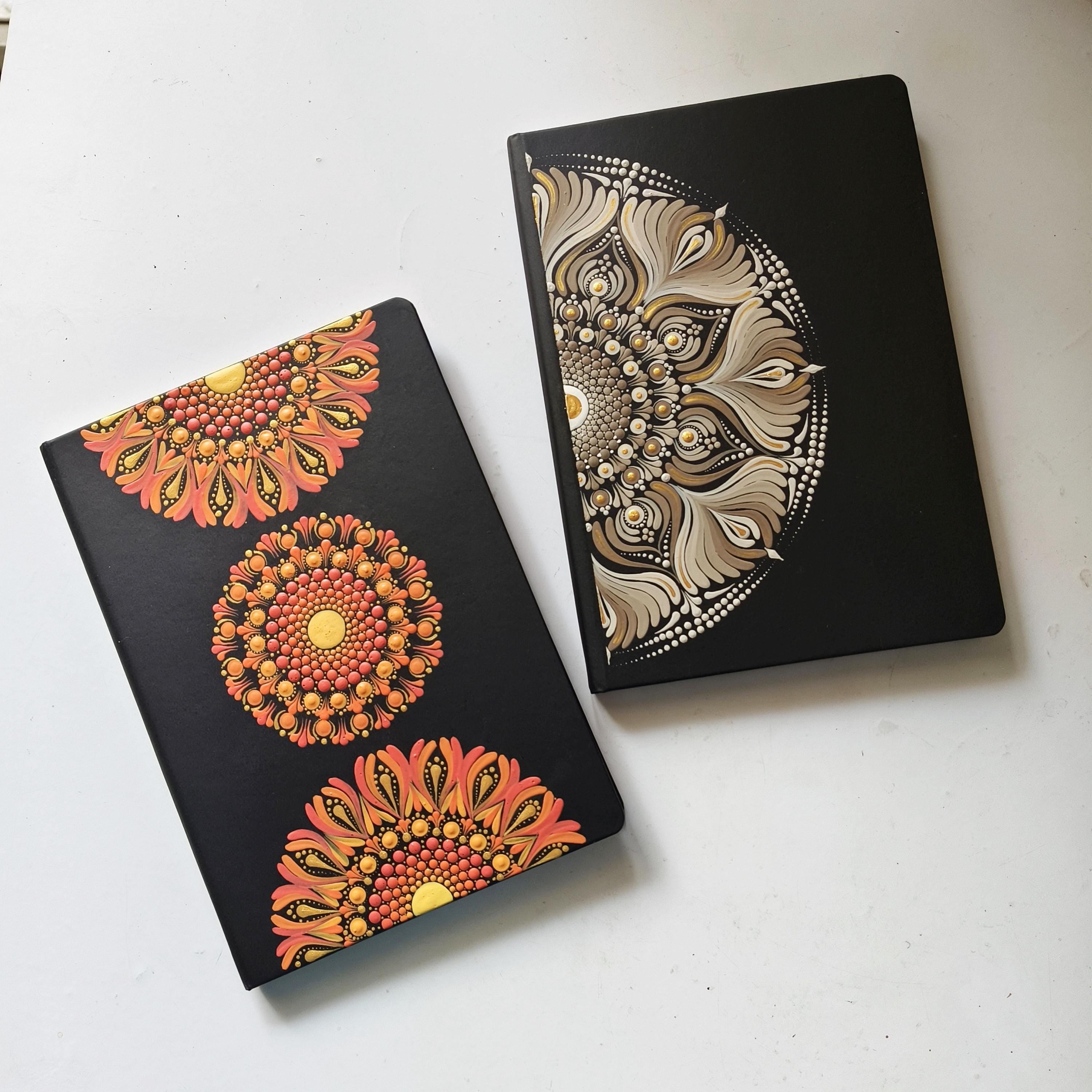 Original Mandala Dot Art Journal -Handpainted Notebook -Personalized Undated planner -Manifestation Journal-Hardcover book- A5 -160 pages