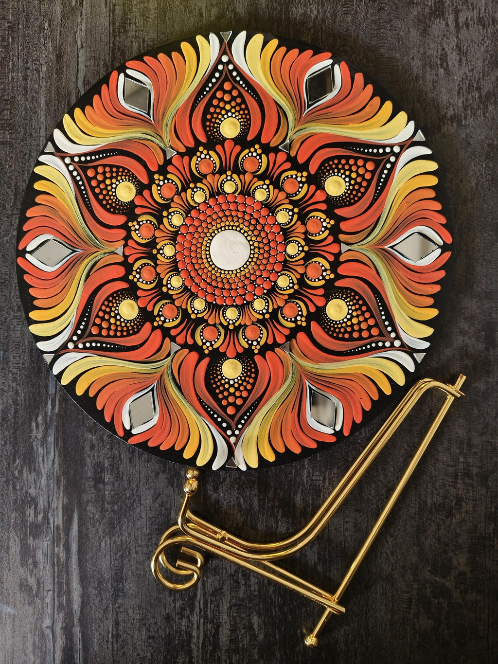 Original Hand-painted Dot Mandala Painting | 8-Inch Boho Decor