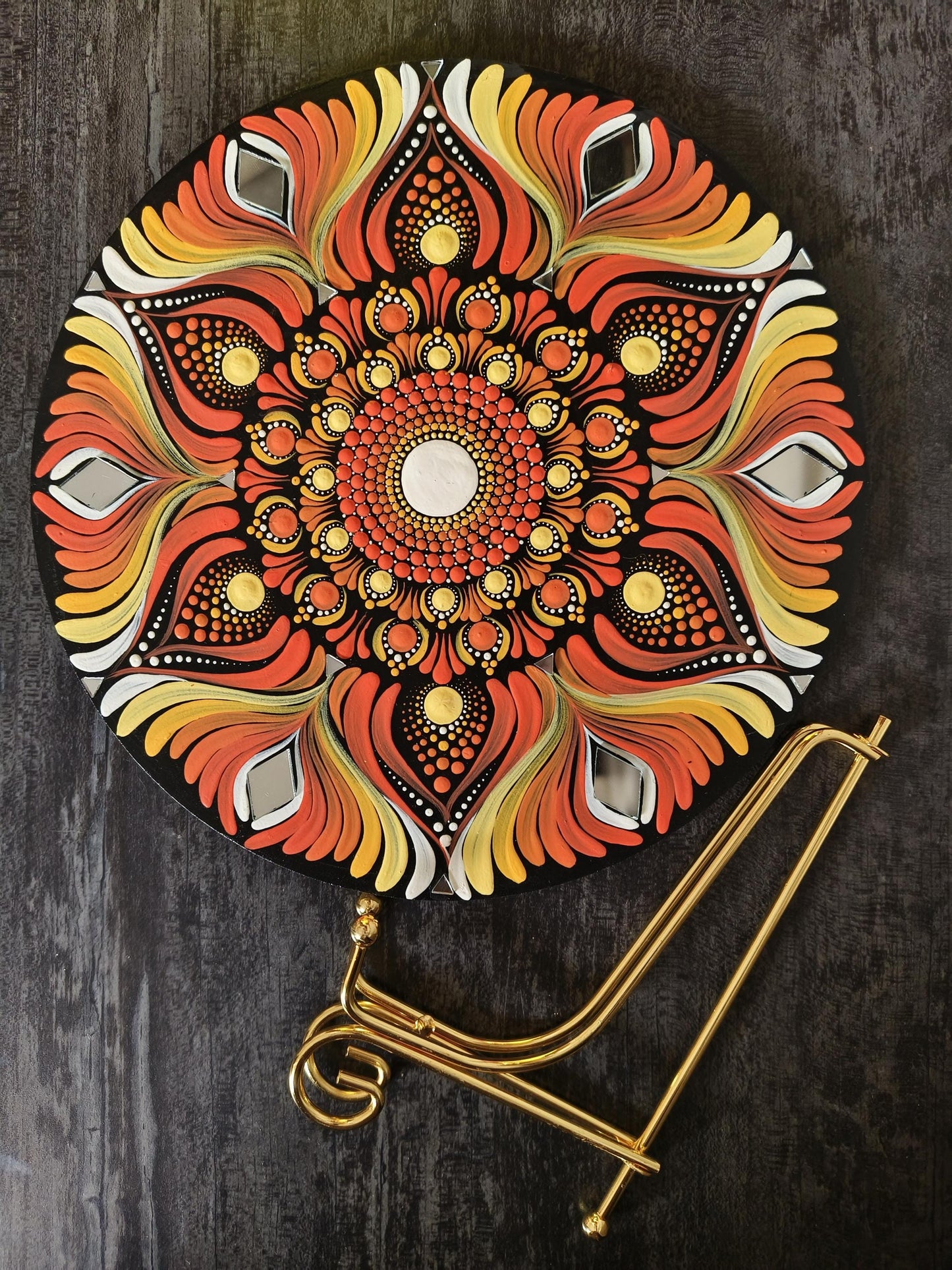 Original Hand-painted Dot Mandala Painting | 8-Inch Boho Decor