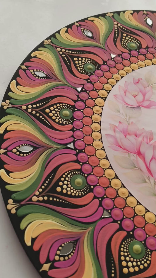 Original handpainted shree radha Dot Art Mandala painting 12 inches