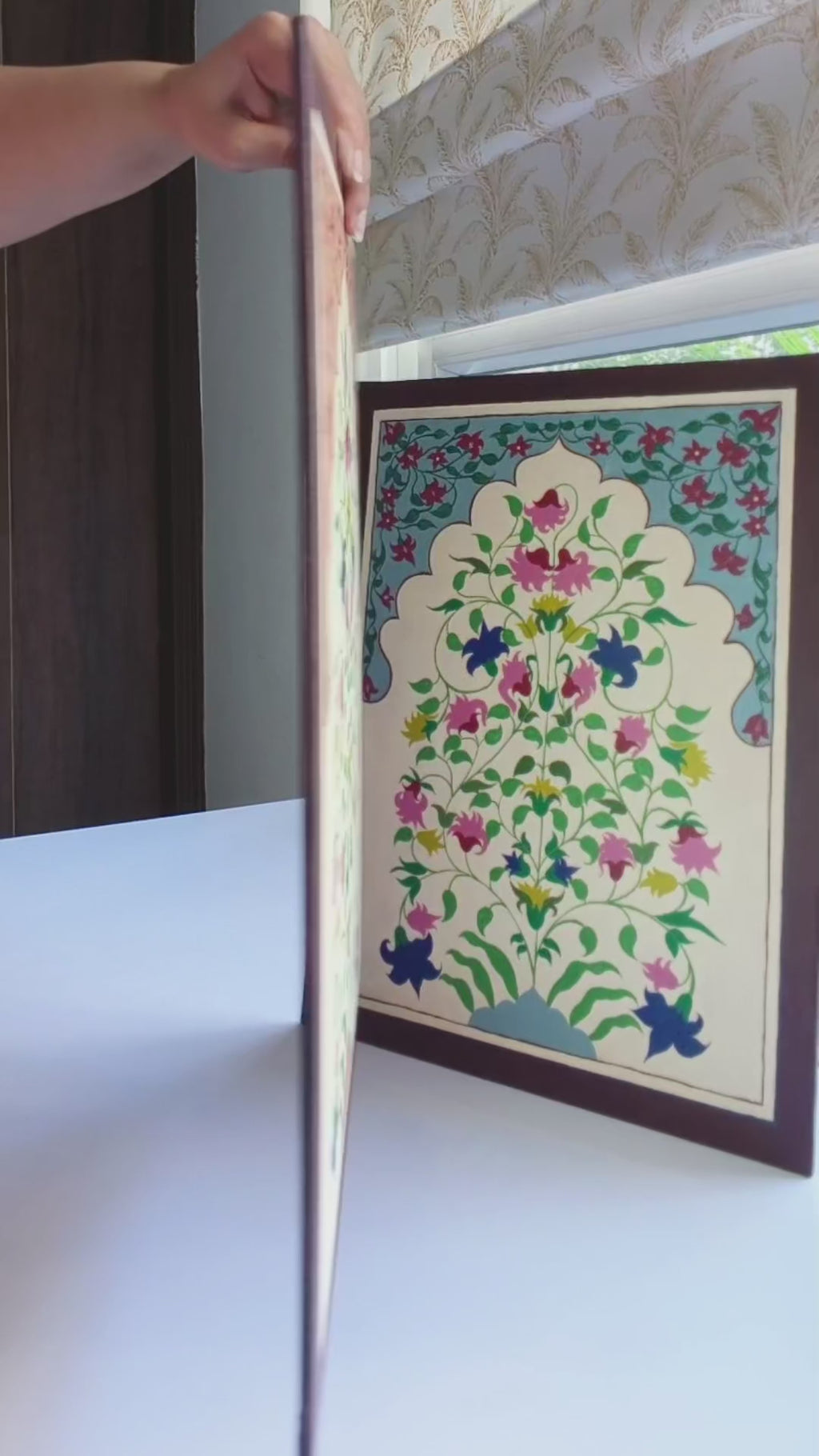 Hand-Painted Jharokha Floral Art | Traditional Indian Home Decor set of 2