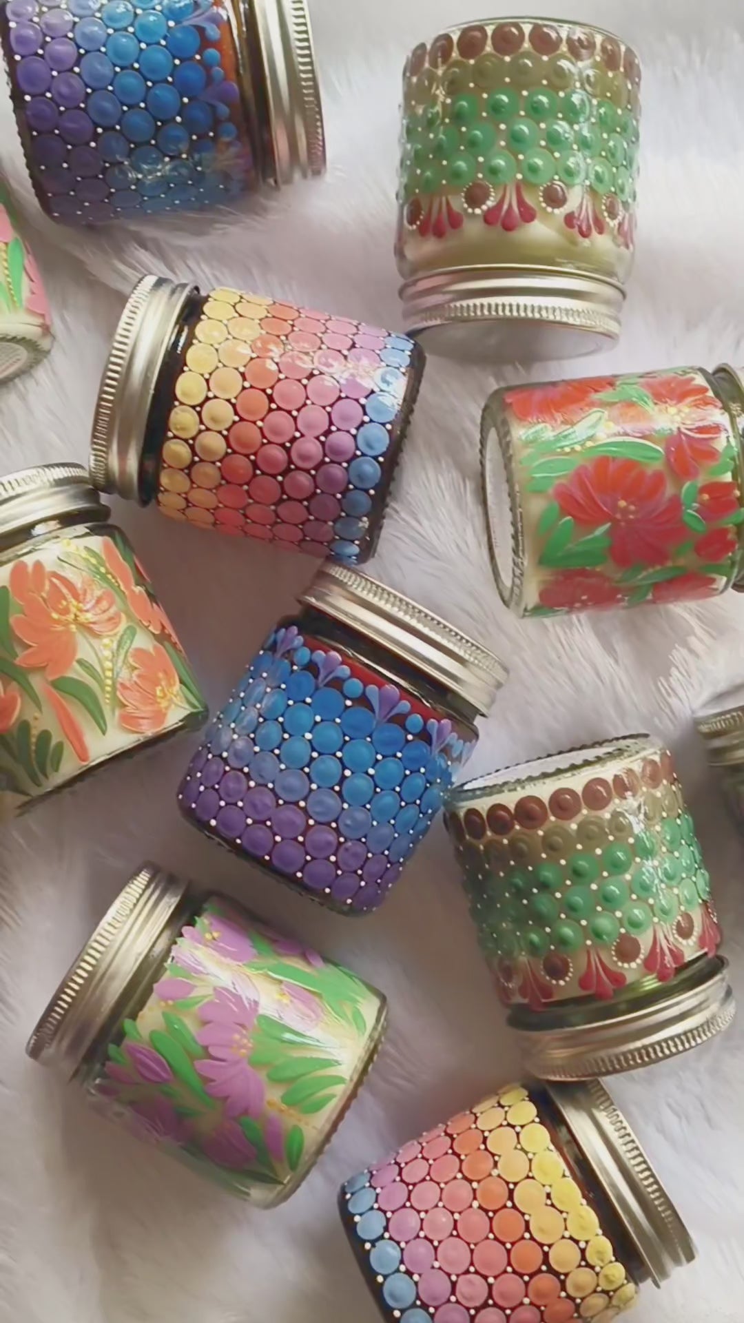 Artisan Hand-Painted Scented Candle (set of 2) | 100ml Glass Jar Candles