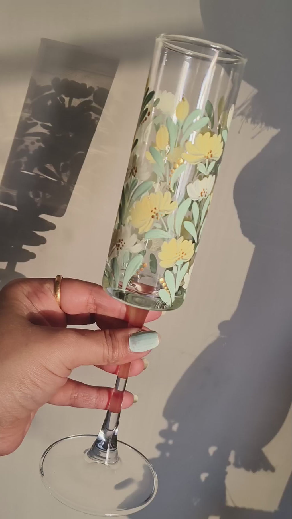 Hand-Painted Floral Champagne Flutes | Personalized Wedding Gift | Set of 2