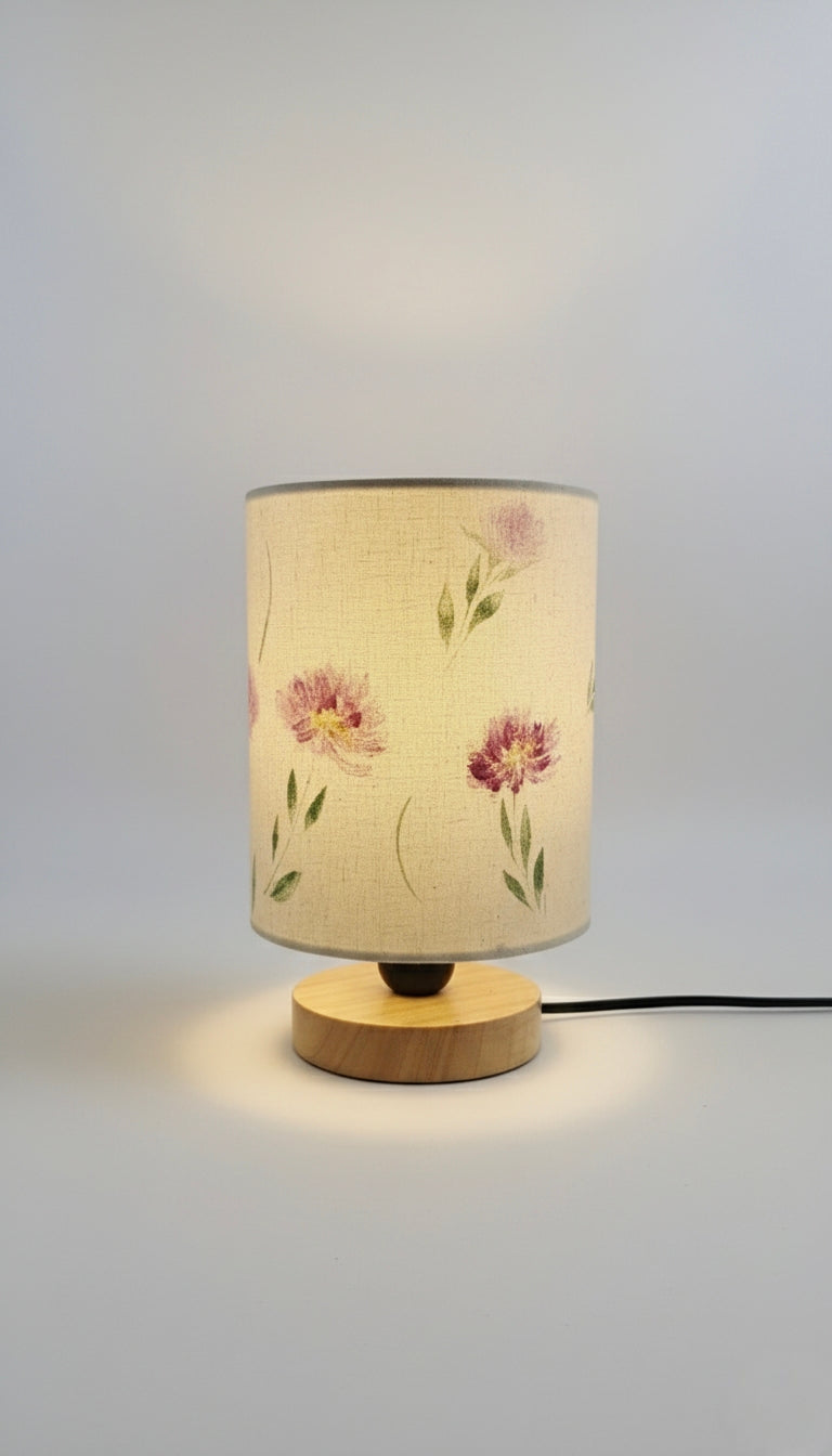 Hand-Painted Table Lamp Shade | Artisan Floral Desk Lamp
