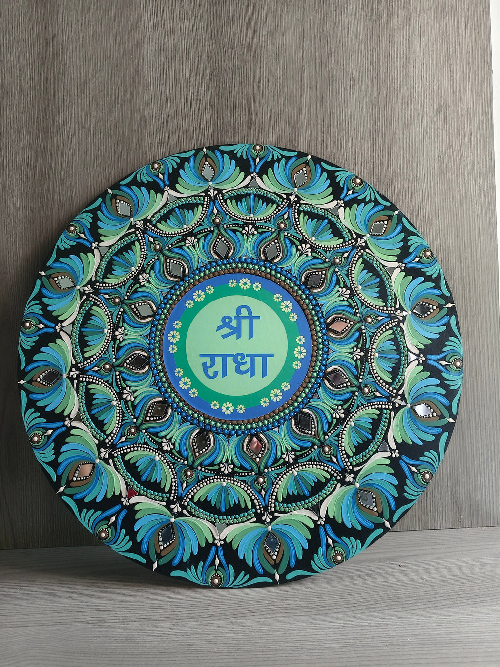 Original handpainted shree radha Dot Art Mandala painting 12 inches