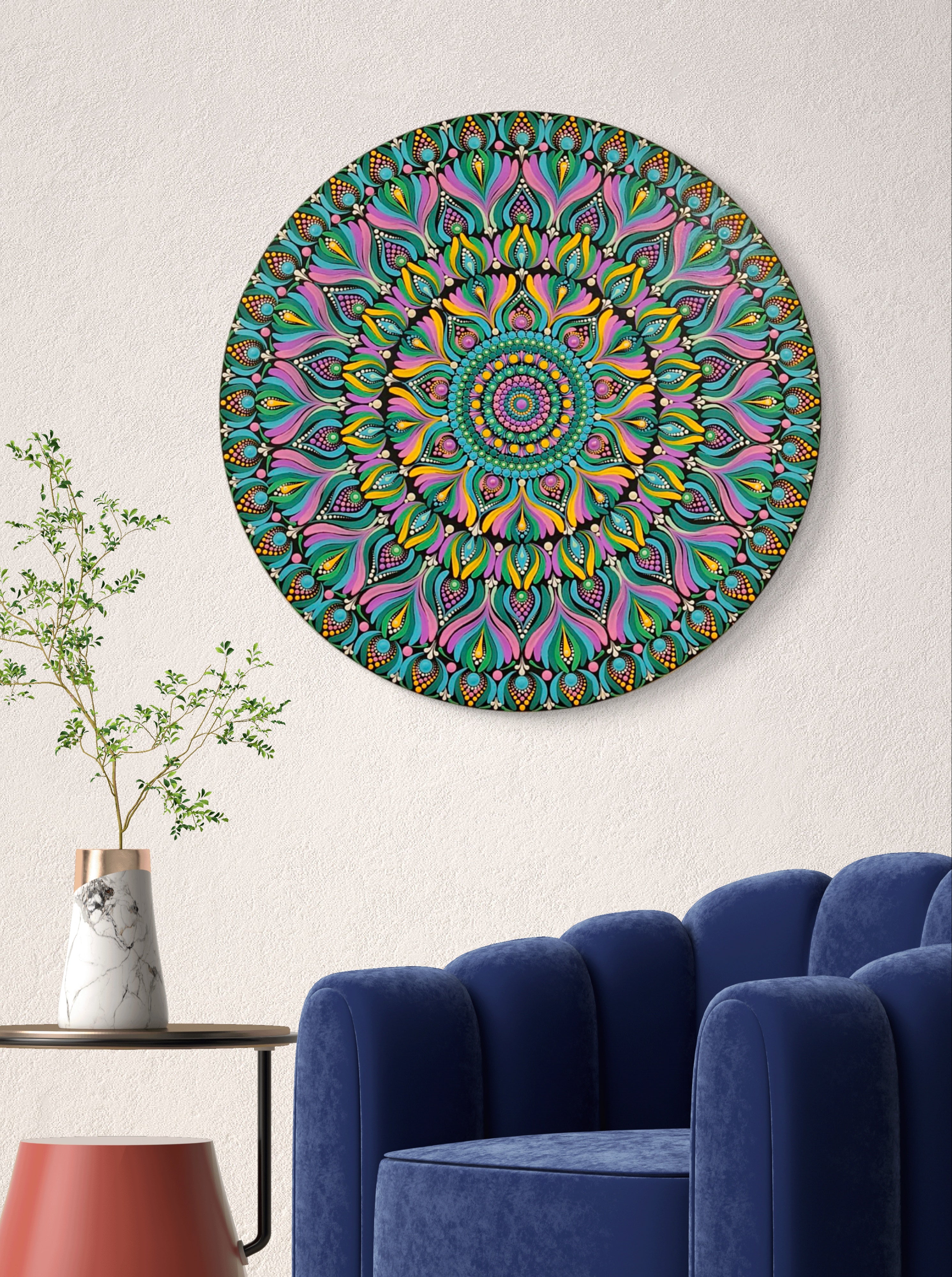 Original Hand-painted Dot Art Mandala Painting – wall art , home decor personalized gift for her, mandala art , indian wall art