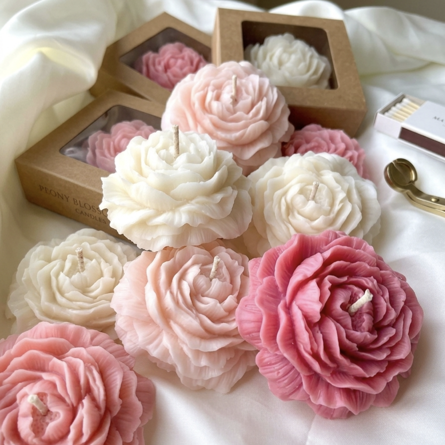 Wedding Candle , Scented Soy Wax Peony, Floral Home Decor, Luxury Aesthetic Gift for Her, Summer Wedding , return gift favours, PACK of 10