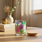 Hand-Painted Floral Candle Jar – Glass Candle Holder