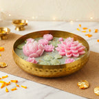 Large Lotus Urli Soy Wax Candle | Festive Diwali Decor & Gifting