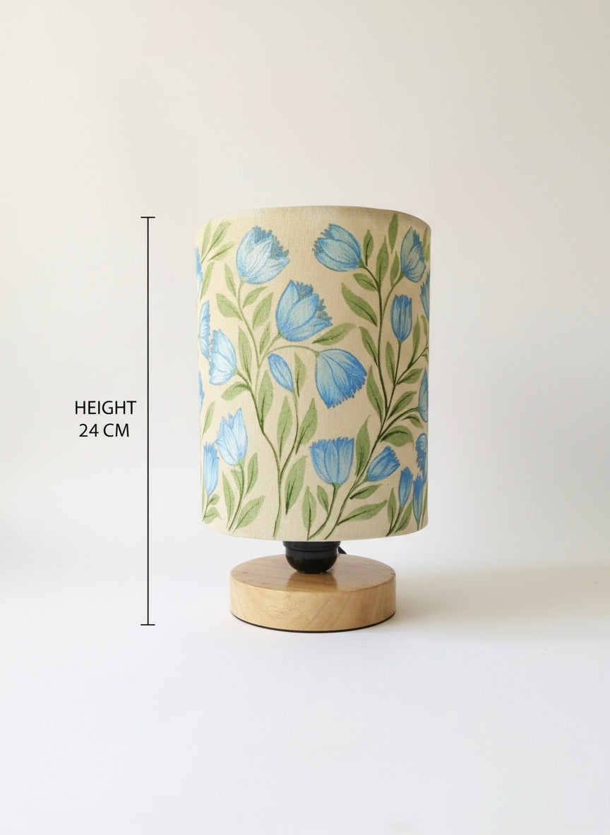 Hand-Painted Table Lamp Shade | Artisan Floral leafy pattern Desk Lamp
