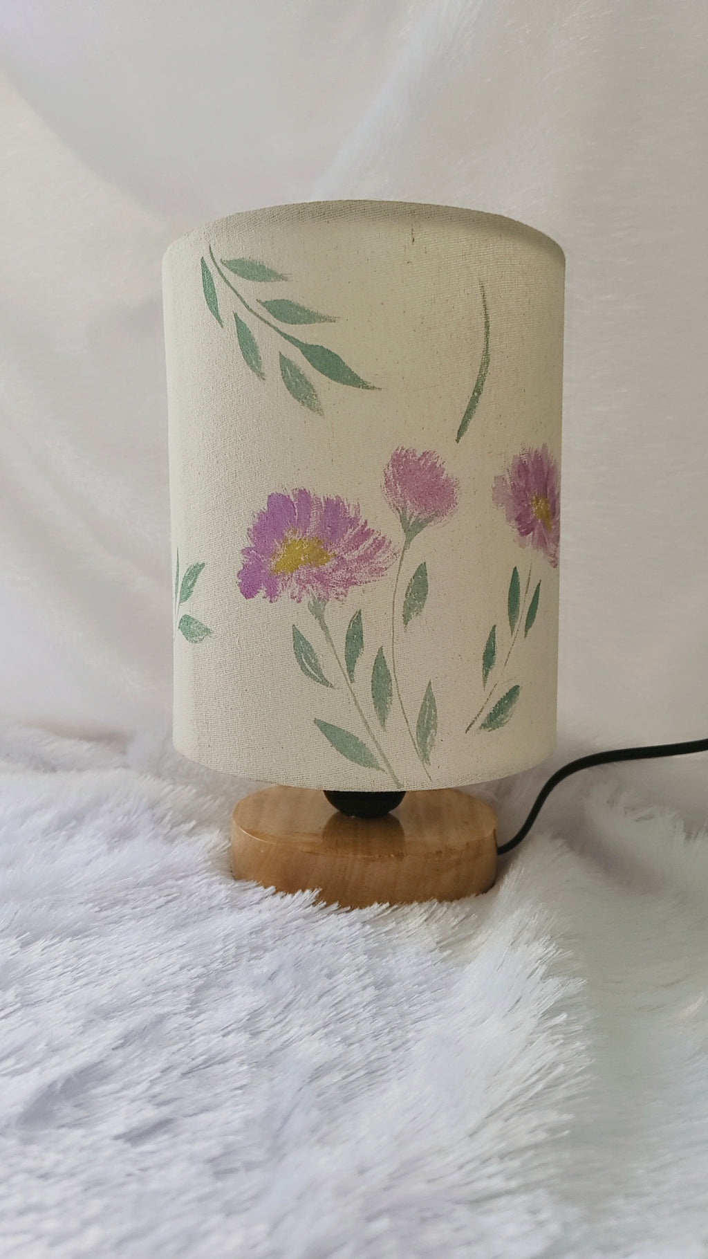 Hand-Painted Table Lamp Shade | Artisan Floral Desk Lamp