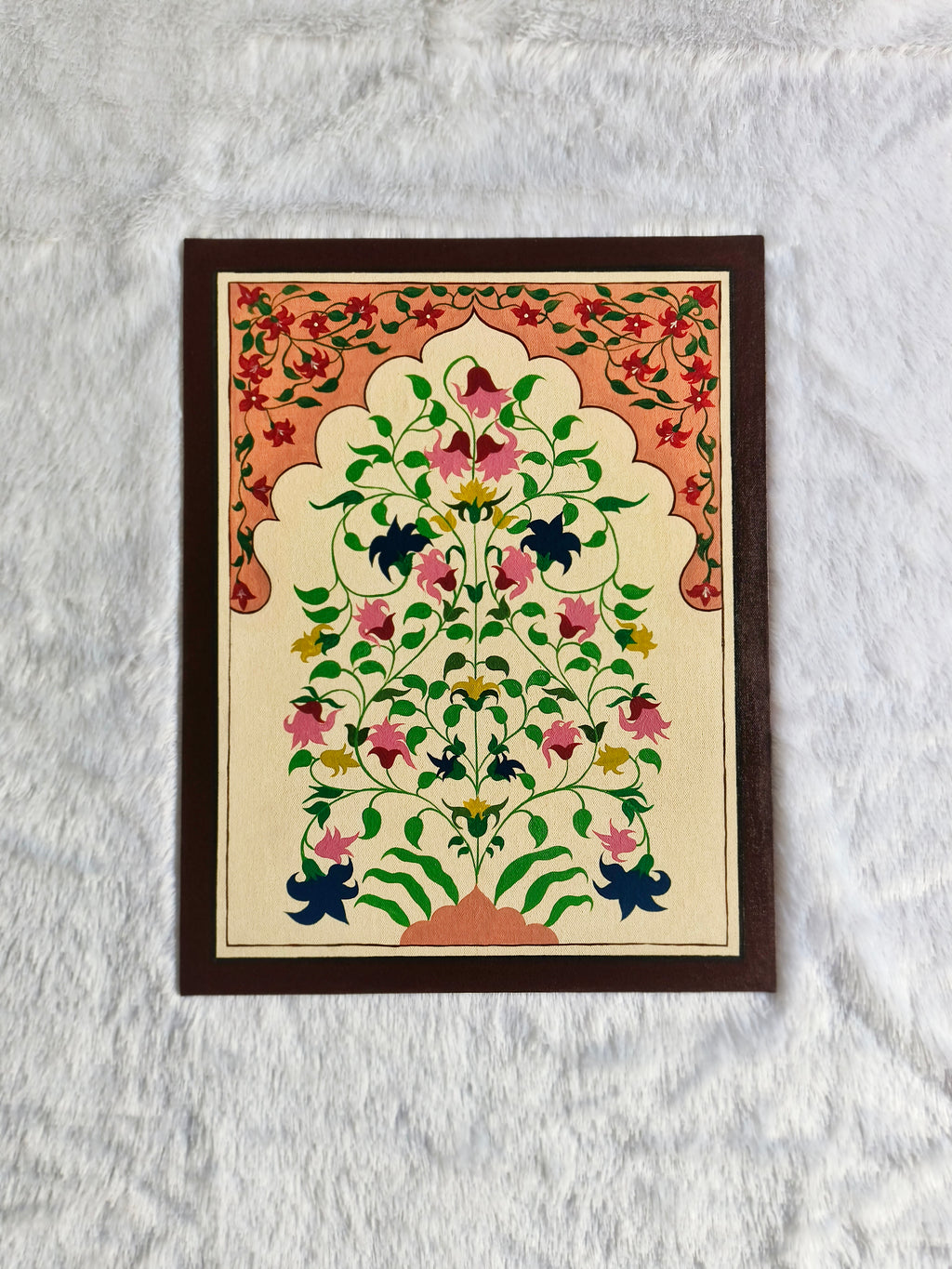 Hand-Painted Jharokha Floral Art | Traditional Indian Home Decor set of 2