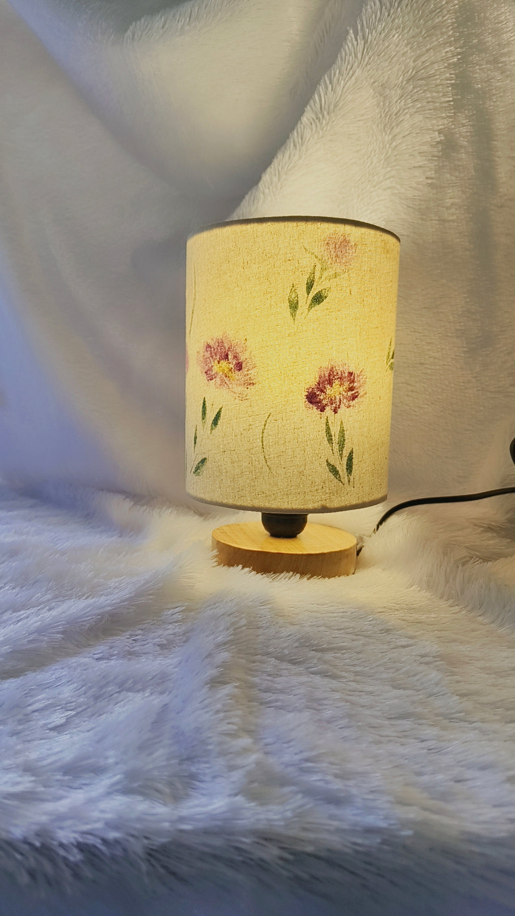 Hand-Painted Table Lamp Shade | Artisan Floral Desk Lamp