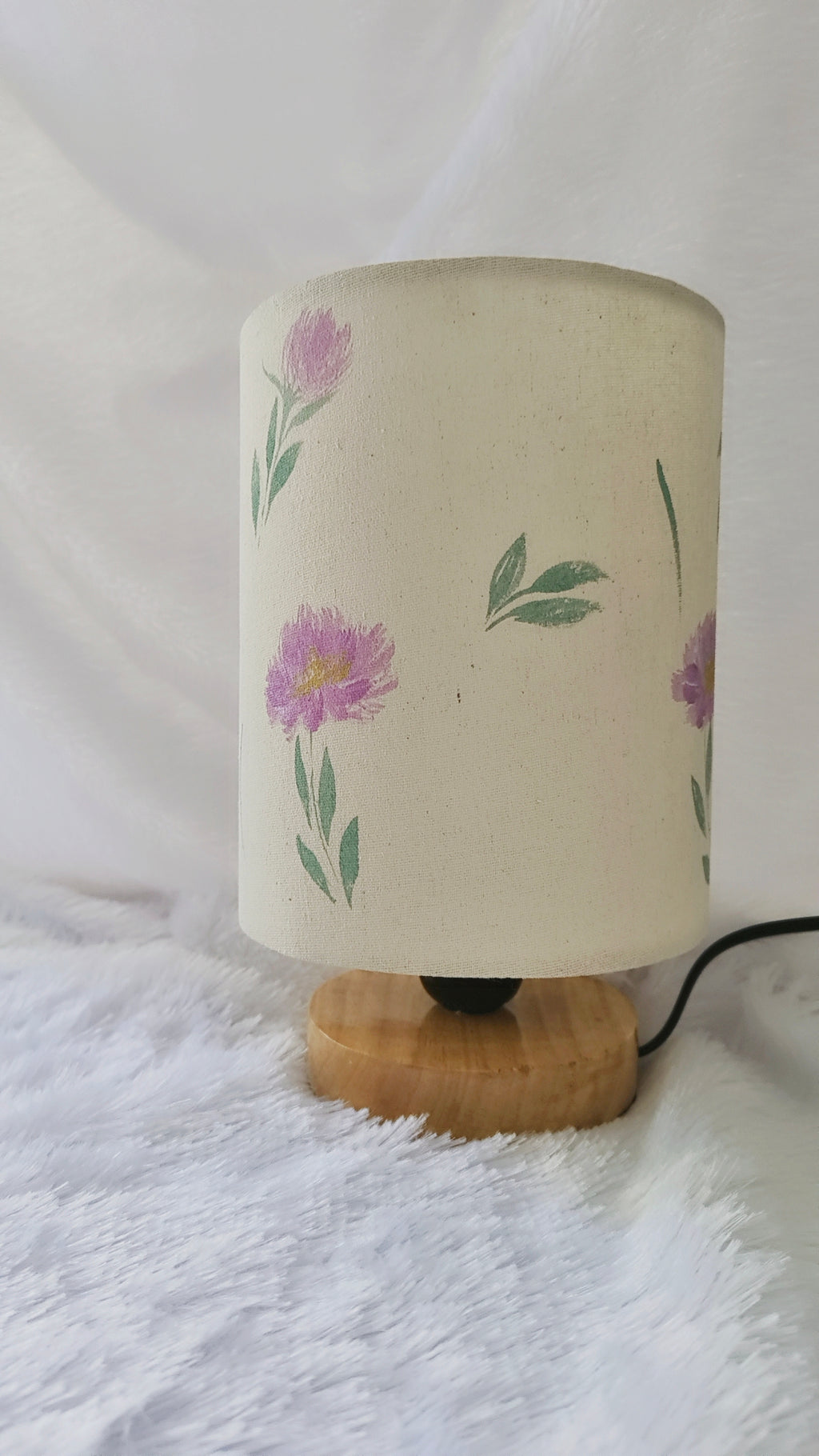 Hand-Painted Table Lamp Shade | Artisan Floral Desk Lamp