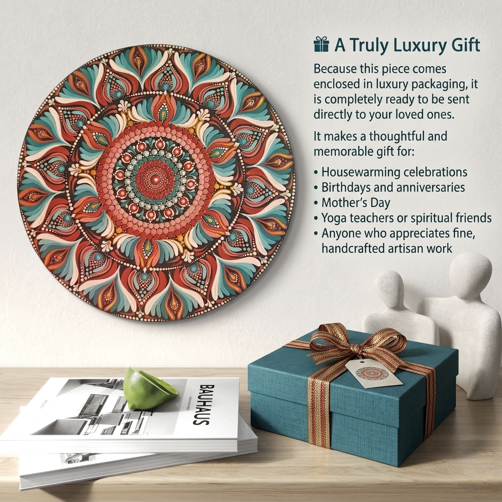 12" Hand-painted Mandala Dot Art Wall Hanging