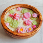 Lotus Pond Wooden Dough Bowl Candle | Luxury Soy Wax Decor