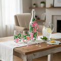 Handpainted Floral Pattern Glassware Set | Bottle and Tumblers, Gift set