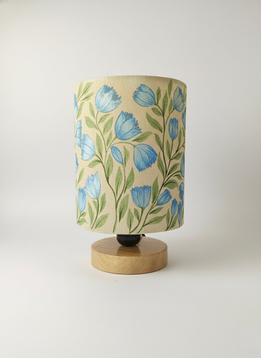 Hand-Painted Table Lamp Shade | Artisan Floral leafy pattern Desk Lamp