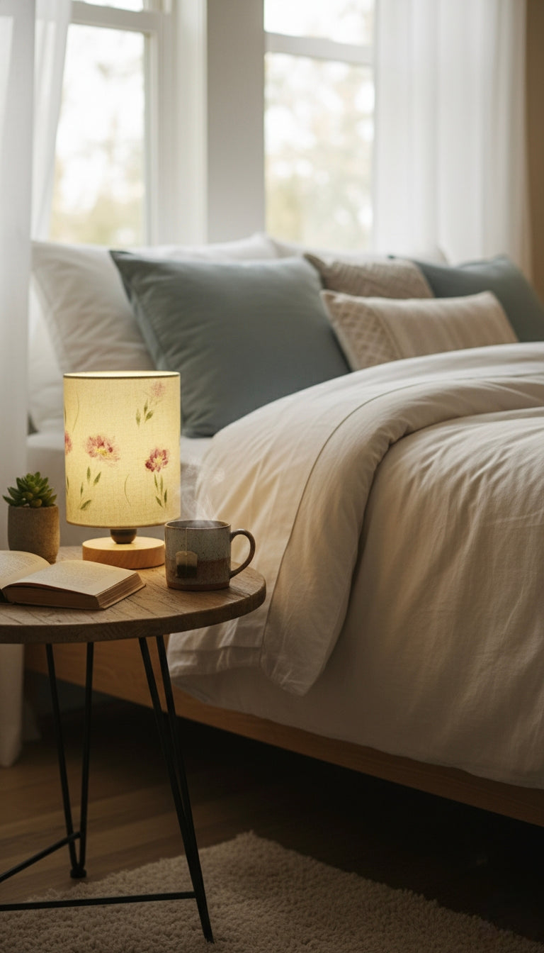 Hand-Painted Table Lamp Shade | Artisan Floral Desk Lamp