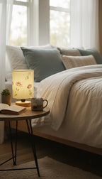 Hand-Painted Table Lamp Shade | Artisan Floral Desk Lamp