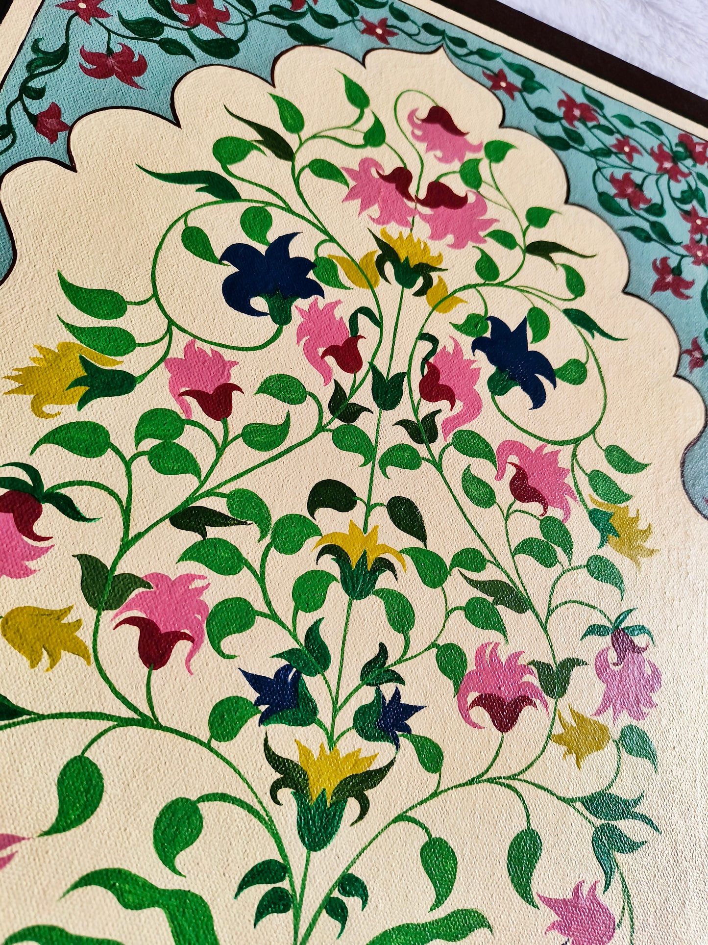 Hand-Painted Jharokha Floral Art | Traditional Indian Home Decor set of 2 (Copy)