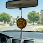Hand-Painted Mandala Car Charm, Rear View Mirror Hanging charm