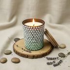 Dot Art Hand-Painted Candle Jar – Glass Candle Holder