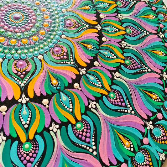 Original Hand-painted Dot Art Mandala Painting – wall art , home decor personalized gift for her, mandala art , indian wall art