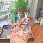 Handpainted Leafy pattern Glassware Set | Bottle and Tumblers, Gift set