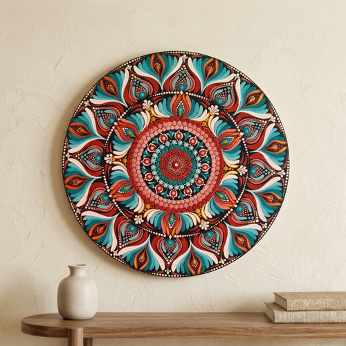 12" Hand-painted Mandala Dot Art Wall Hanging