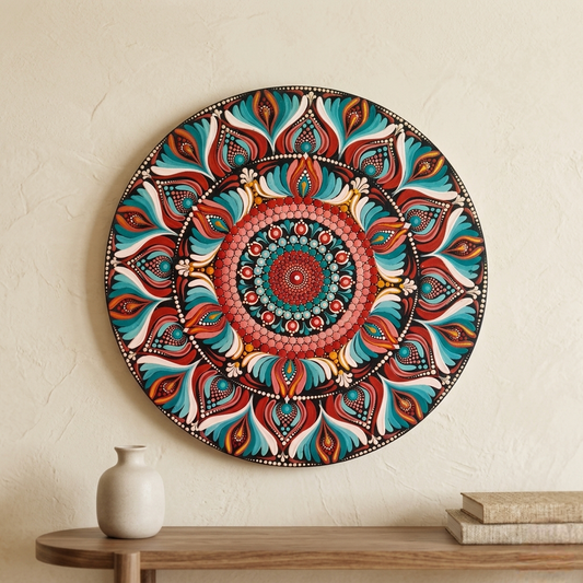 12" Hand-painted Mandala Dot Art Wall Hanging