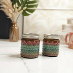 Hand-Painted Mandala Dot Art Scented Candle - Amber Glass, Soy Wax
