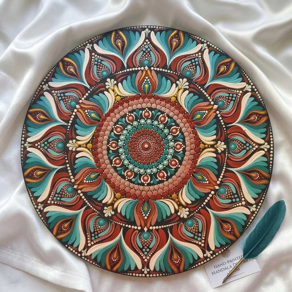 12" Hand-painted Mandala Dot Art Wall Hanging