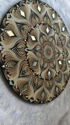 Original handpainted Mandala Dot art Painting 12" Round wood base | Wall art | | Home and living | Wall painting