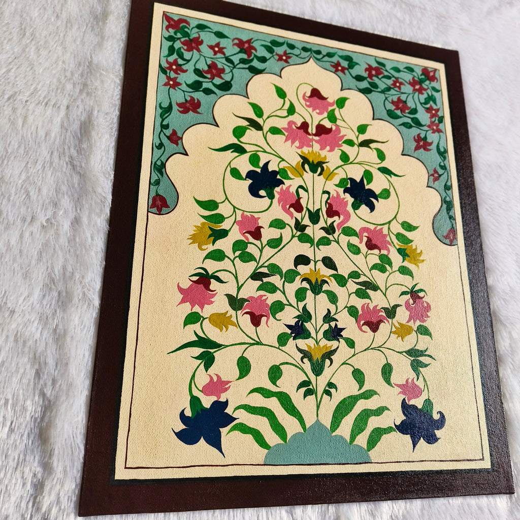 Hand-Painted Jharokha Floral Art | Traditional Indian Home Decor set of 2